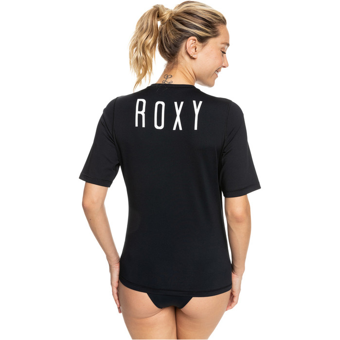2023 Roxy Womens Enjoy Waves Short Sleeve Rash Vest ERJWR03549 - Anthracite
